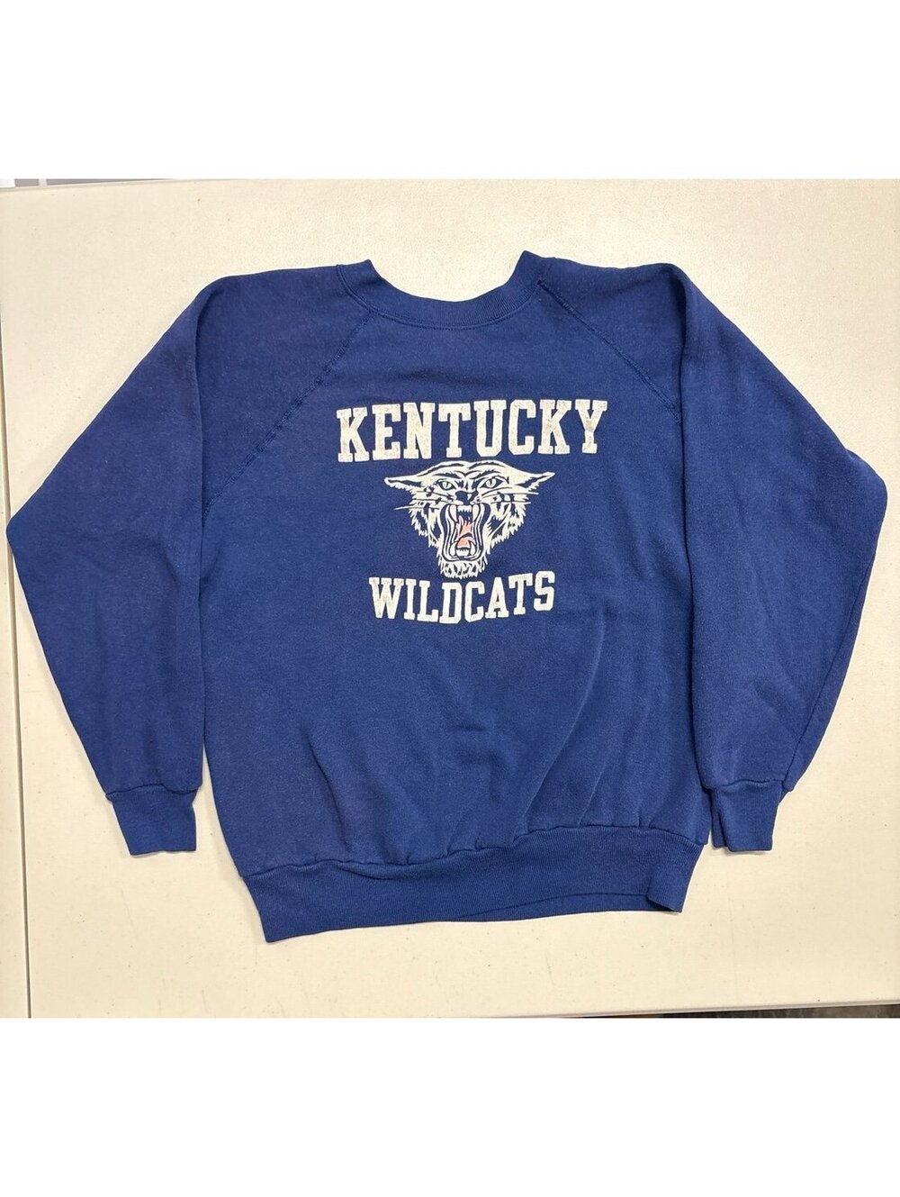 Vintage Kentucky Wildcats Artex Raglan Crewneck Sweatshirt Mens M Blue 80s